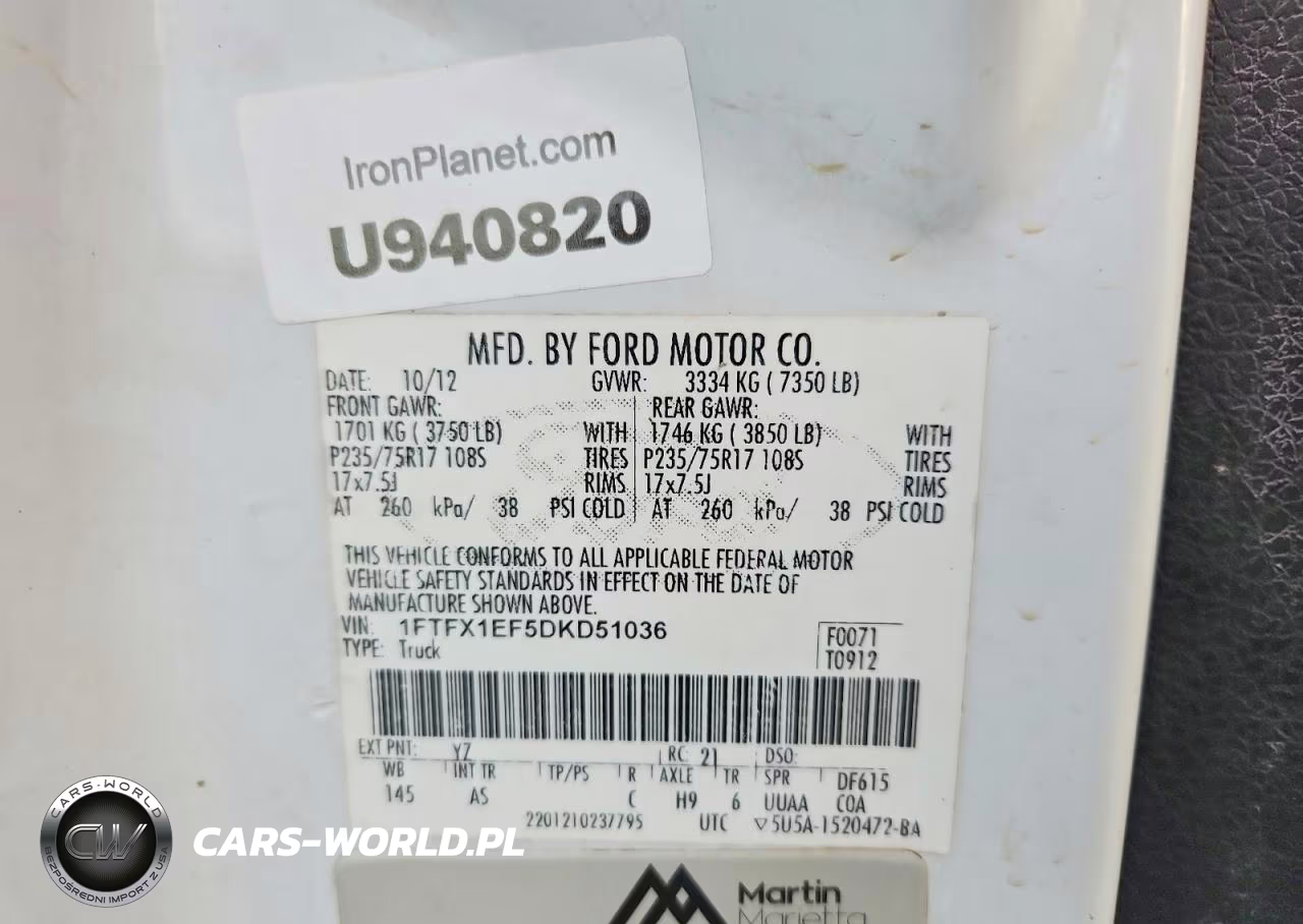 2013 Ford F150 Super Cab VIN:1FTFX1EF5DKD51036 - 12