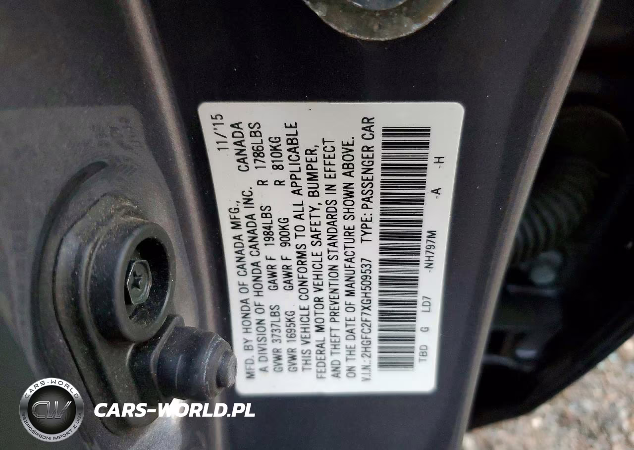 2016 Honda Civic Ex VIN:2HGFC2F7XGH509537 - 12