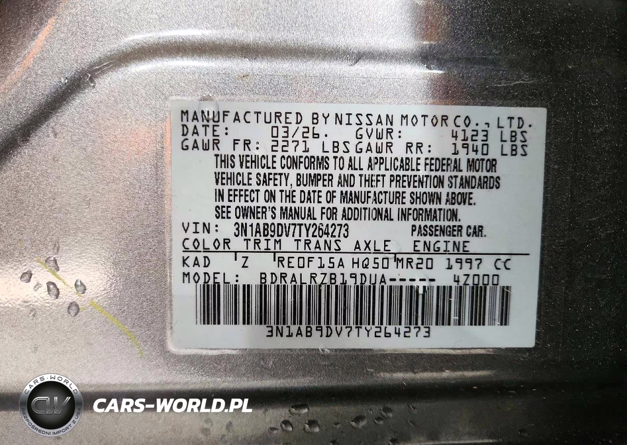 2026 Nissan Sentra Sr VIN:3N1AB9DV7TY264273 - 13