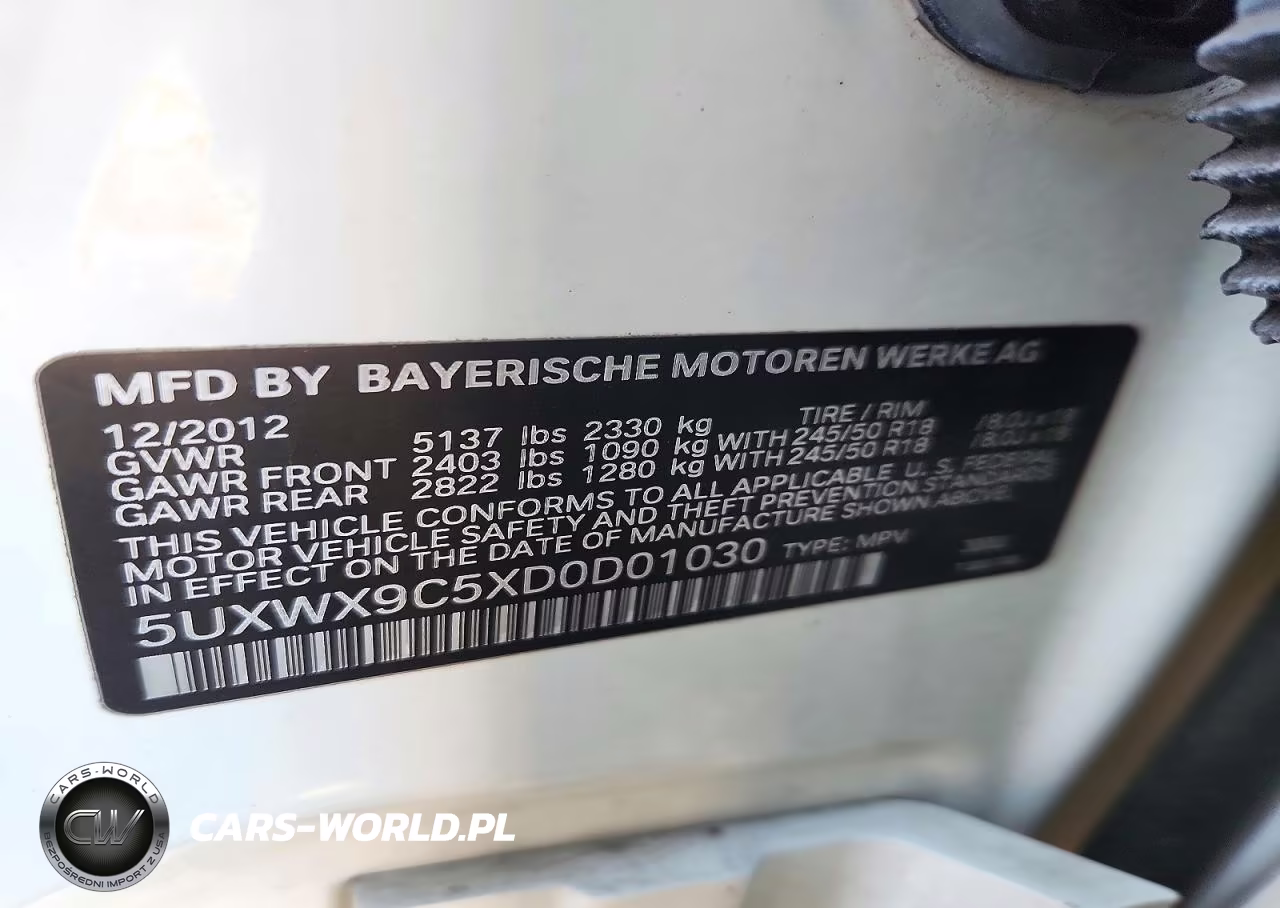 2013 BMW X3 xDrive28I VIN:5UXWX9C5XD0D01030 - 13