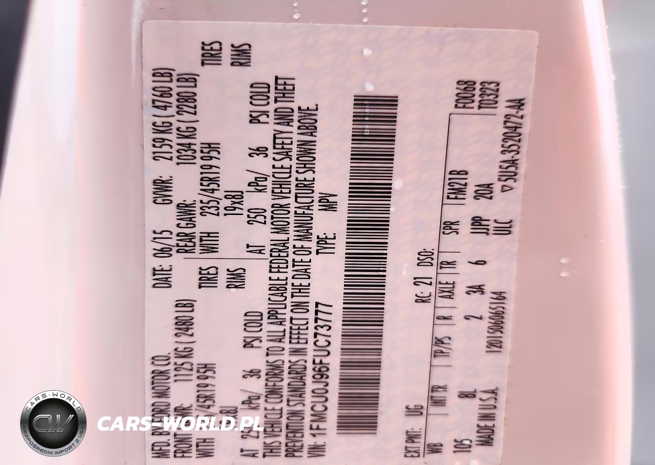 2015 Ford Escape Titanium VIN:1FMCU0J96FUC73777 - 13