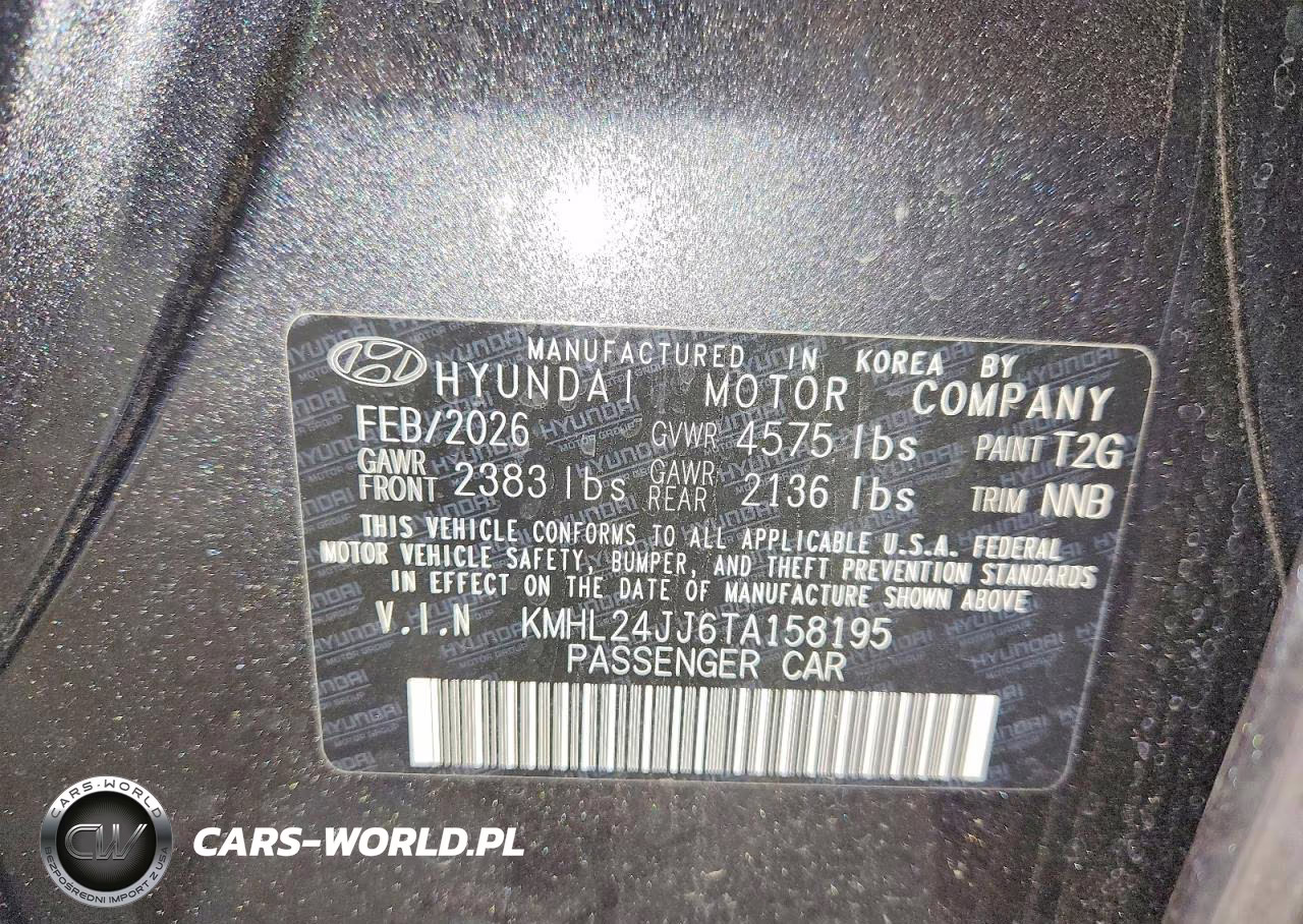 2026 Hyundai Sonata Hybrid Blue VIN:KMHL24JJ6TA158195 - 12