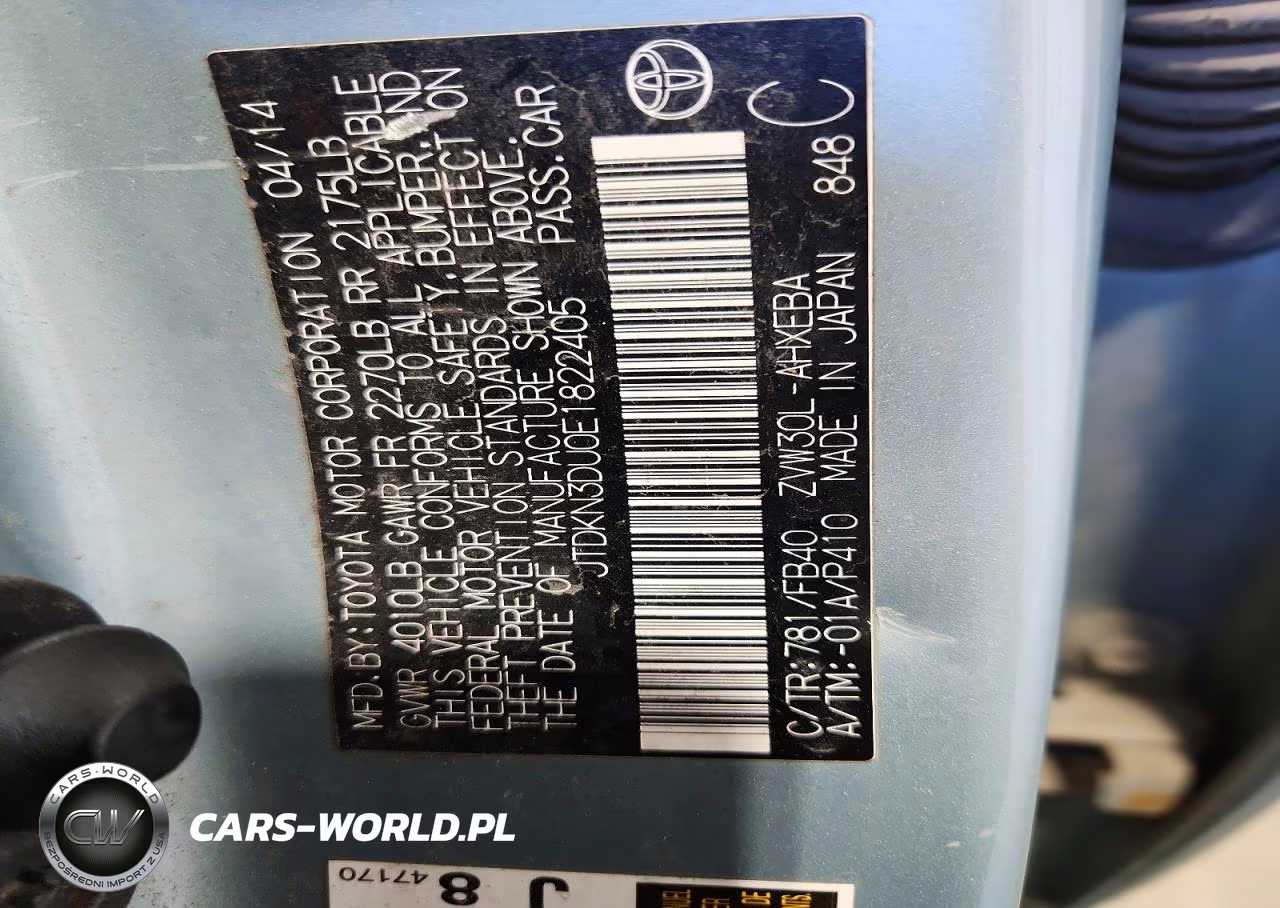 2014 Toyota Prius Two VIN:JTDKN3DU0E1822405 - 14