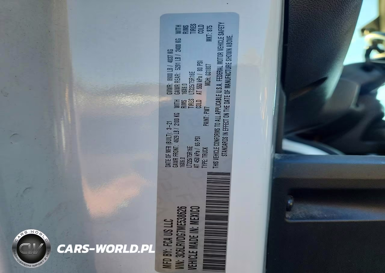2021 Ram Promaster 2500 Delivery Van VIN:3C6LRVDG7ME538626 - 14