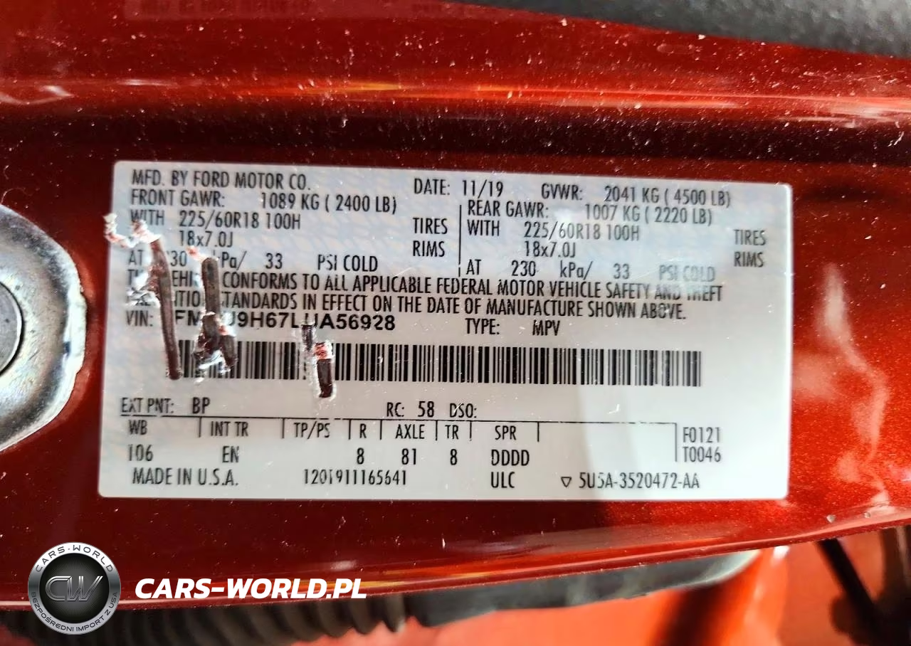 2020 Ford Escape Sel VIN:1FMCU9H67LUA56928 - 13