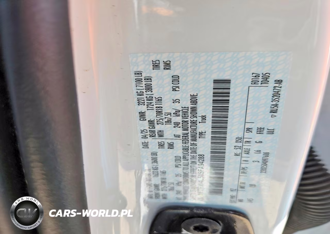 2025 Ford F150 Tremor VIN:1FTFW4L50SFA94288 - 12