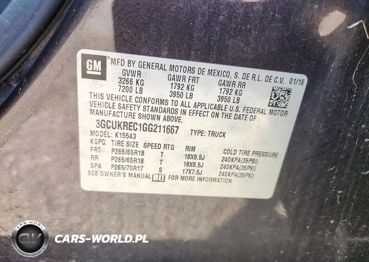 2016 Chevrolet Silverado K1500 Lt VIN:3GCUKREC1GG211667 - 12