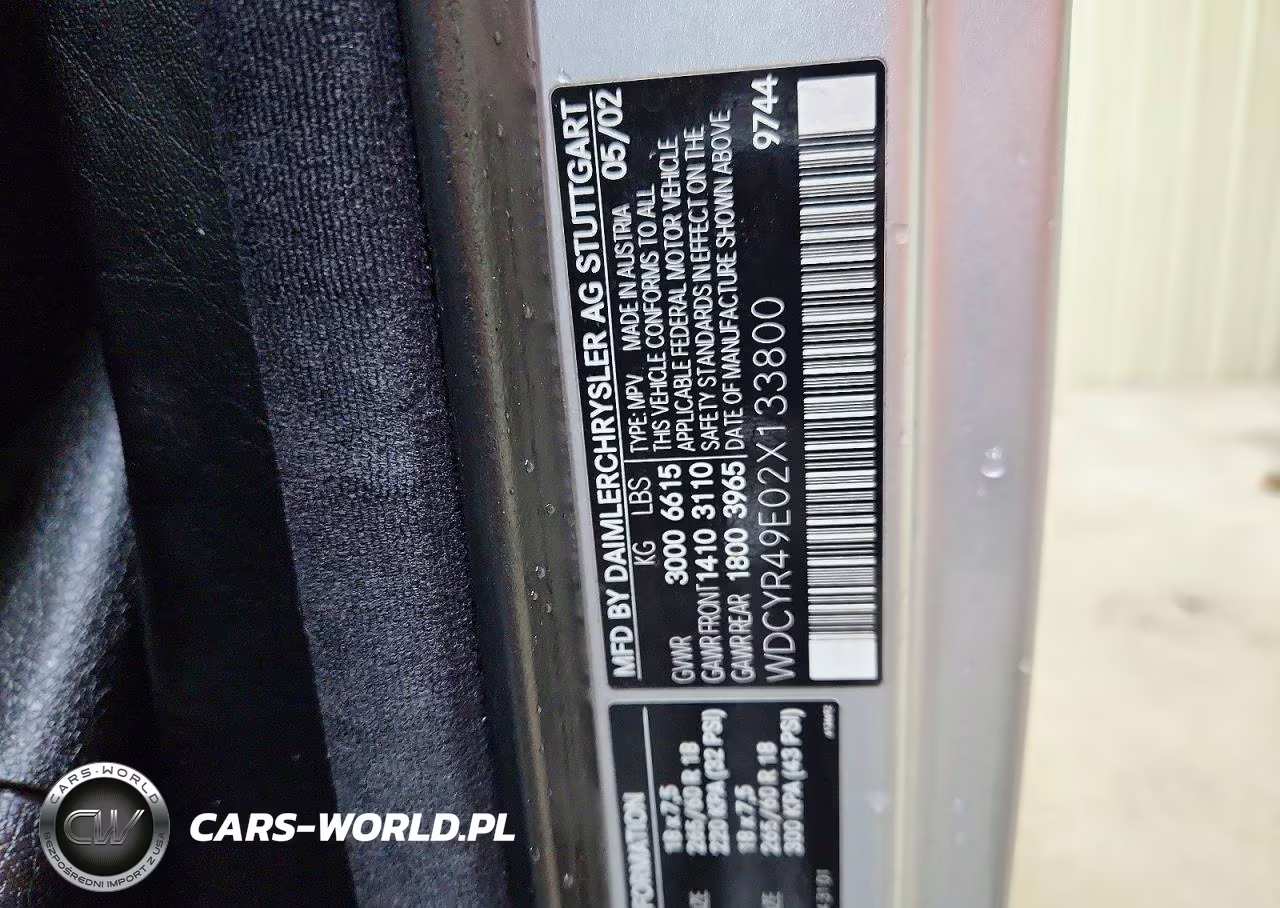 2002 Mercedes-Benz G 500 VIN:WDCYR49E02X133800 - 13