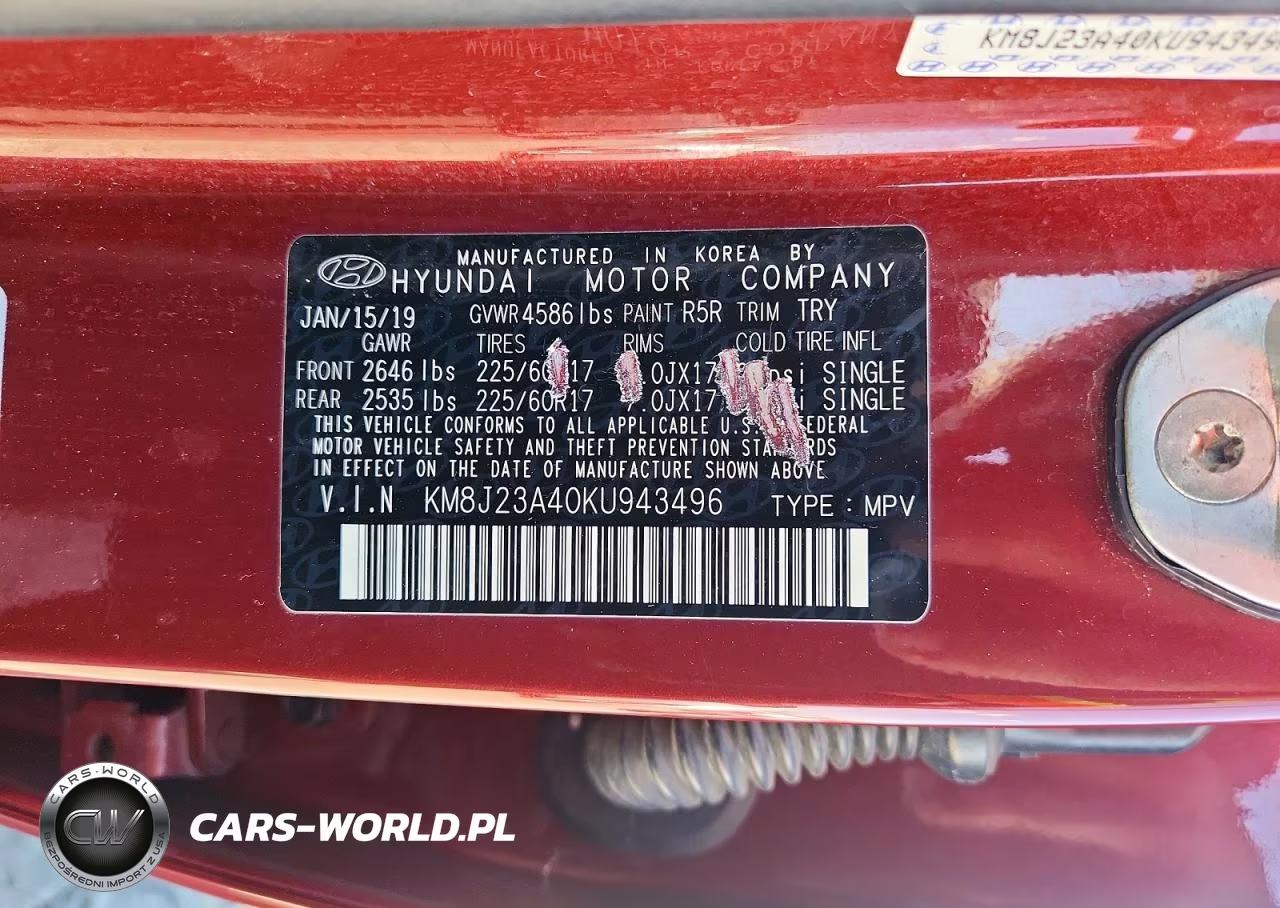 2019 Hyundai Tucson Se VIN:KM8J23A40KU943496 - 12