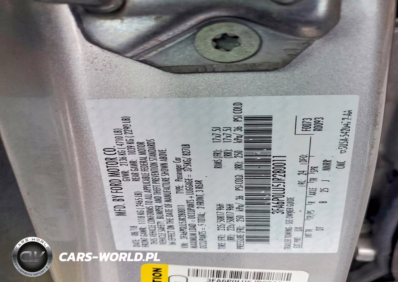 2018 Ford Fusion Se Hybrid VIN:3FA6P0LU5JR280011 - 12