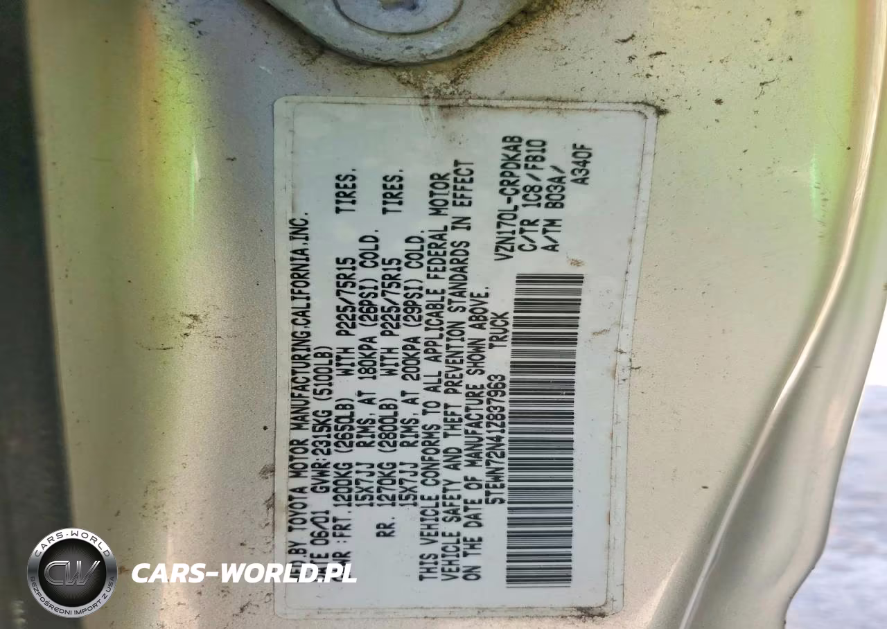 2001 Toyota Tacoma V6 VIN:5TEWN72N41Z837963 - 12