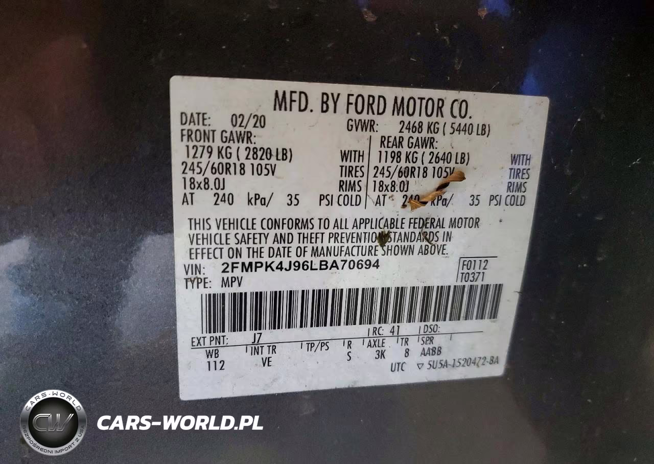 2020 Ford Edge Sel VIN:2FMPK4J96LBA70694 - 13