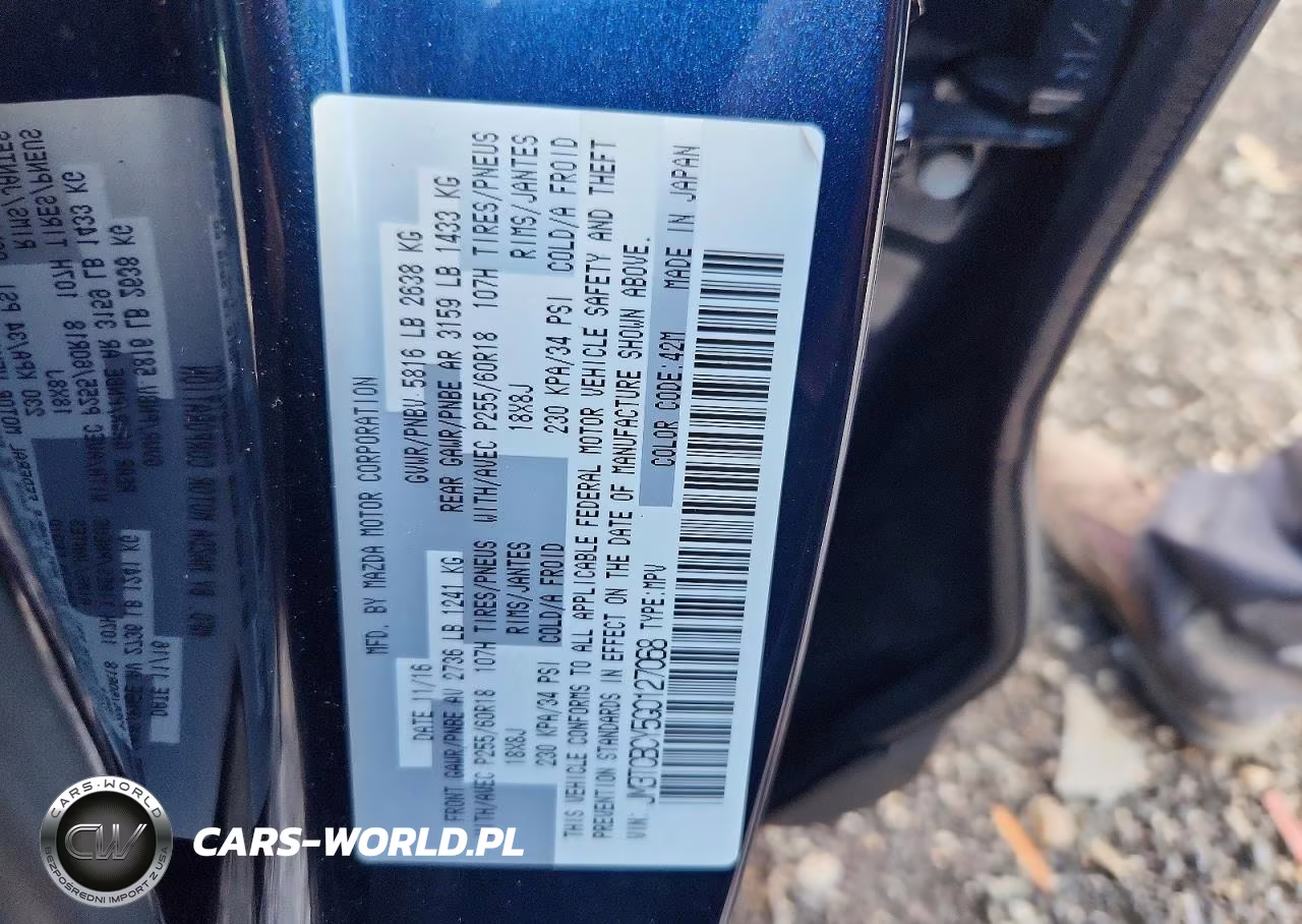 2016 Mazda Cx-9 Touring VIN:JM3TCBCY5G0127068 - 13