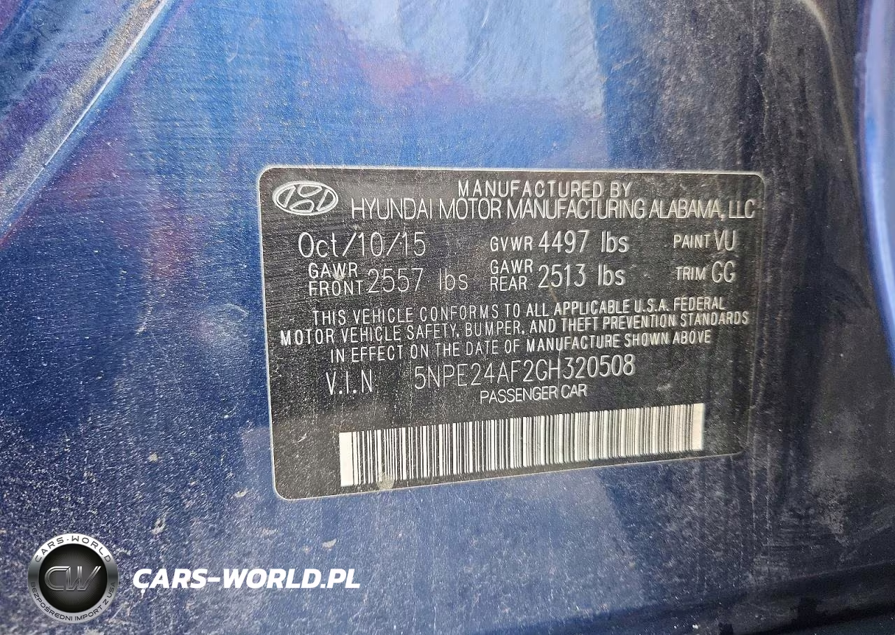 2016 Hyundai Sonata Se VIN:5NPE24AF2GH320508 - 12