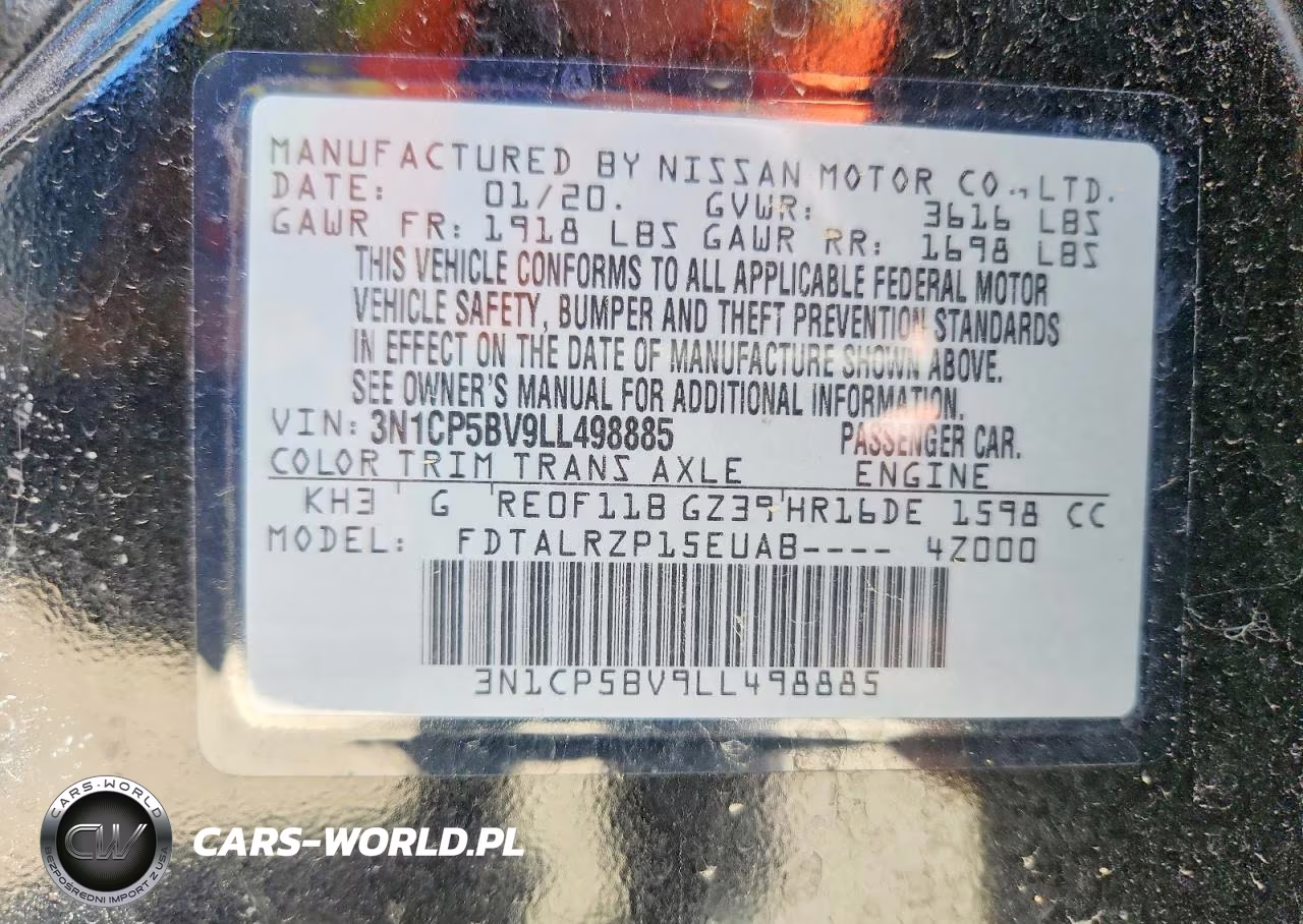 2020 Nissan Kicks S VIN:3N1CP5BV9LL498885 - 14