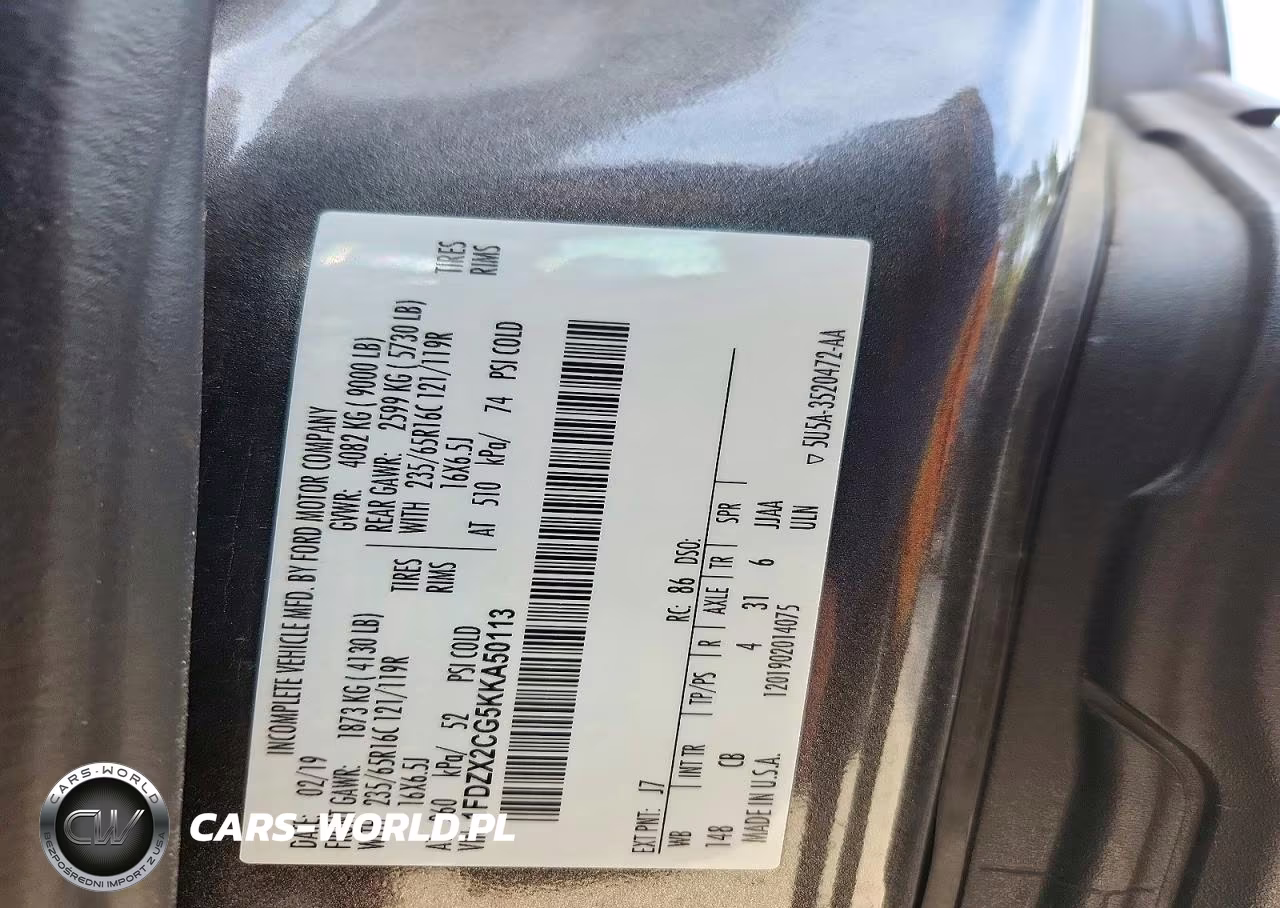 2019 Ford Transit T-350 VIN:1FDZX2CG5KKA50113 - 13
