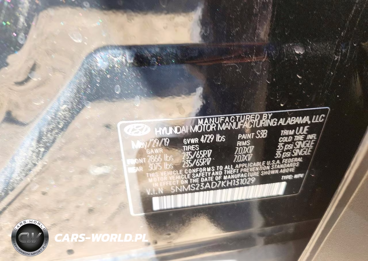 2019 Hyundai Santa Fe Se VIN:5NMS23AD7KH131029 - 12