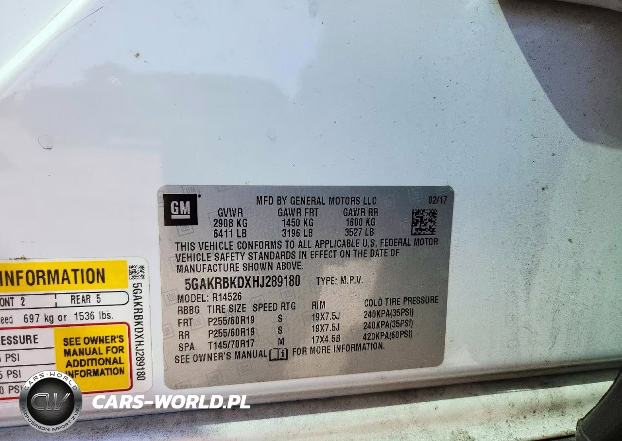 2017 Buick Enclave VIN:5GAKRBKDXHJ289180 - 13