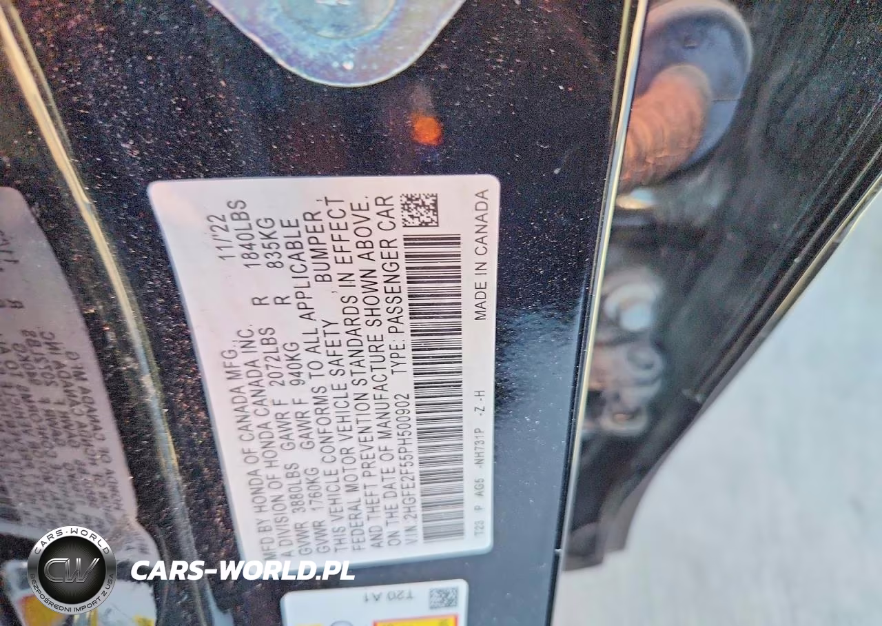 2023 Honda Civic Sport VIN:2HGFE2F55PH500902 - 13