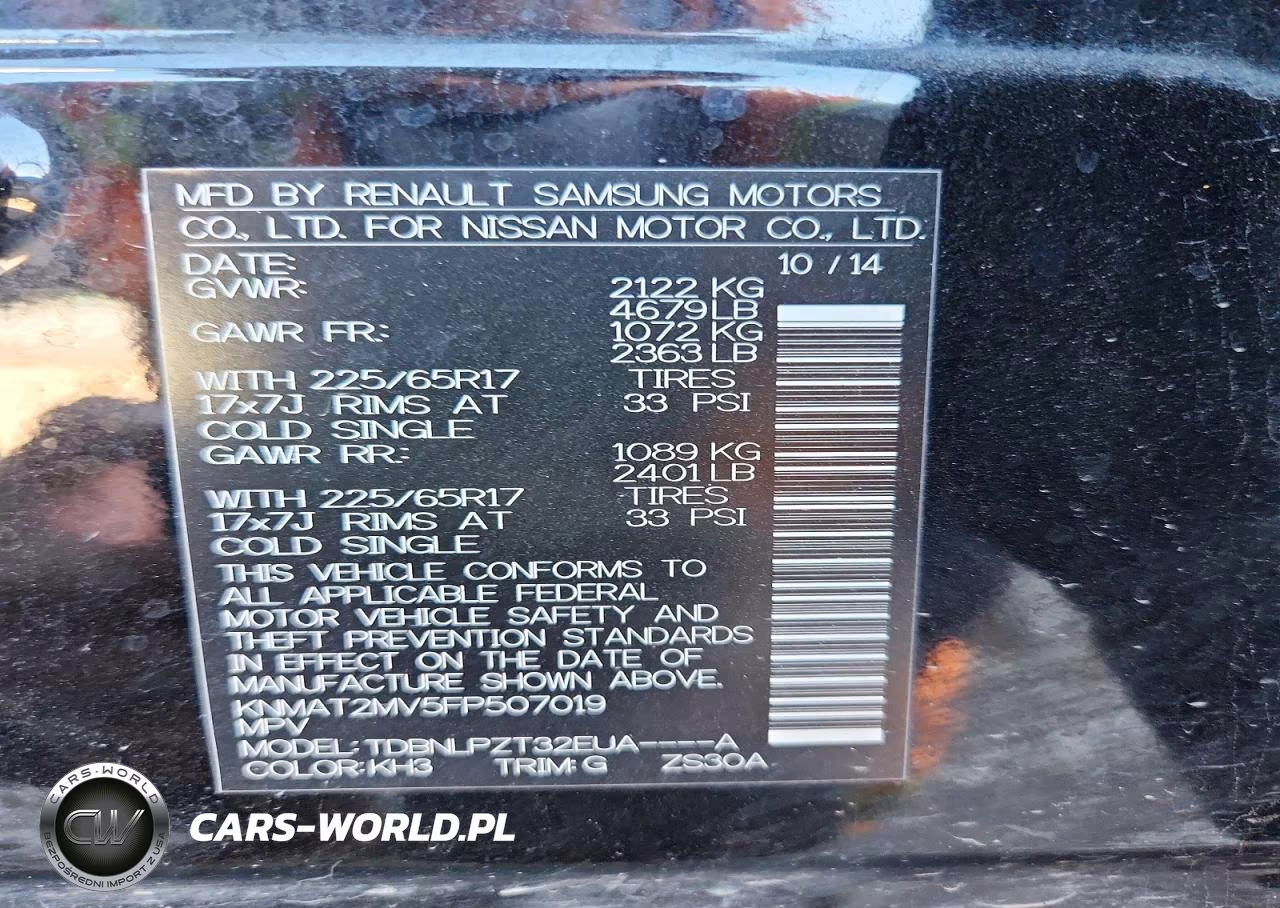2015 Nissan Rogue S VIN:KNMAT2MV5FP507019 - 12