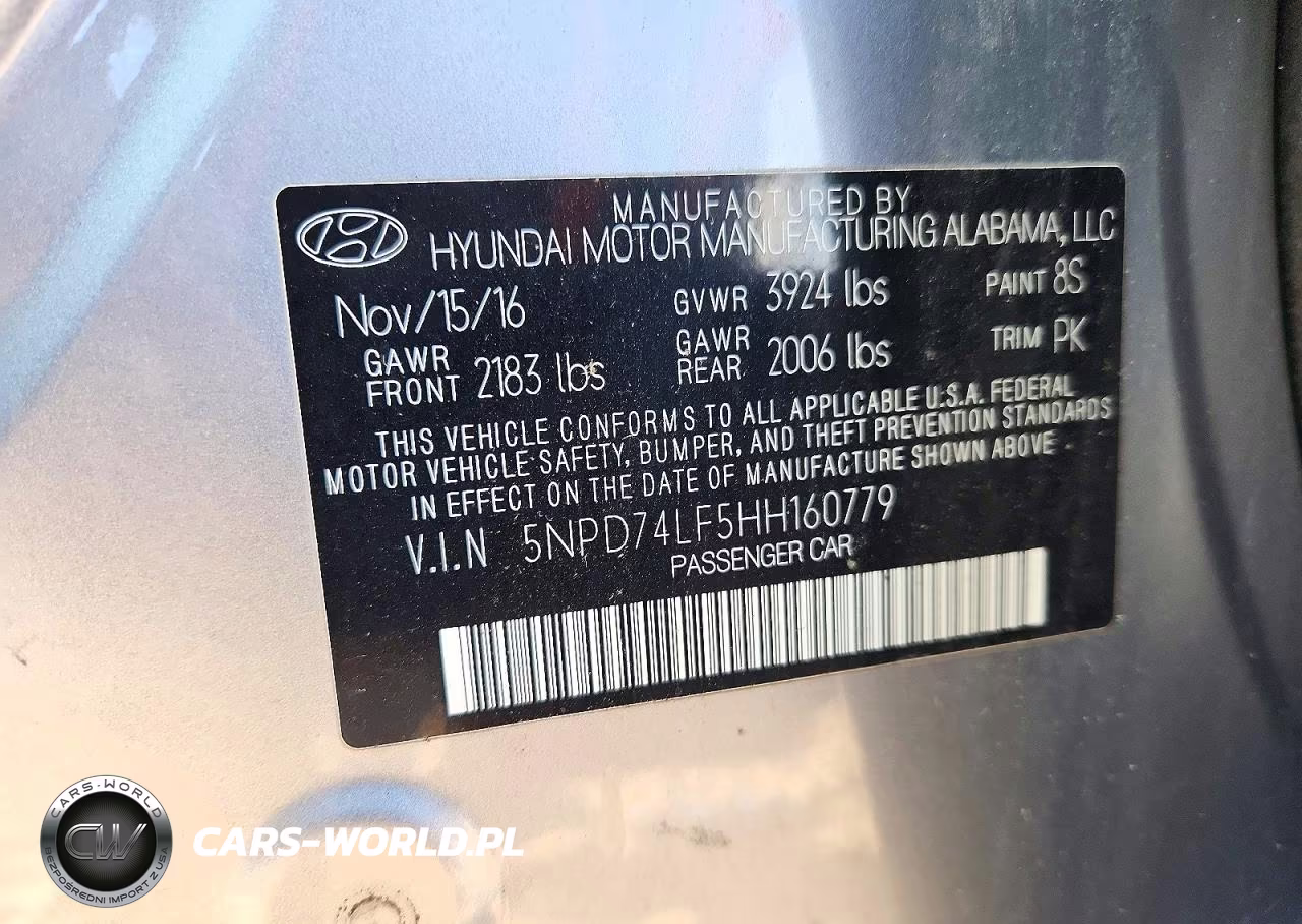 2017 Hyundai Elantra Se VIN:5NPD74LF5HH160779 - 12