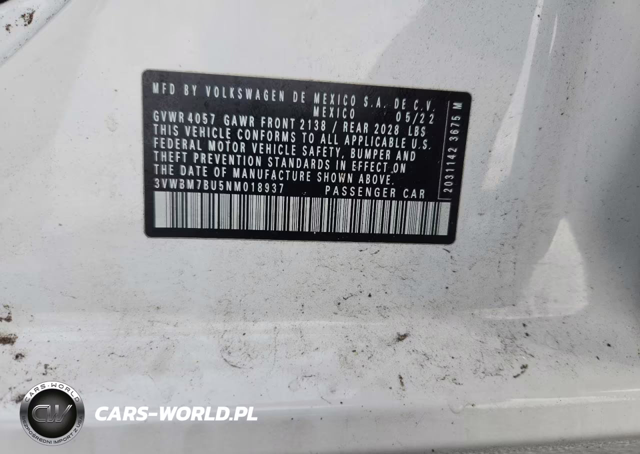 2022 Volkswagen Jetta Sport VIN:3VWBM7BU5NM018937 - 12