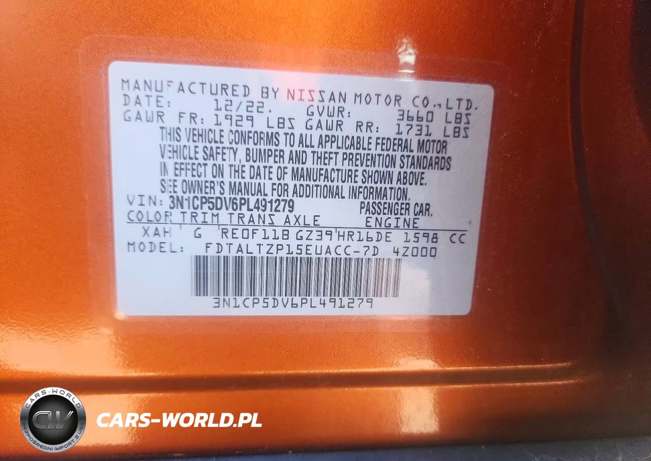 2023 Nissan Kicks Sr VIN:3N1CP5DV6PL491279 - 13