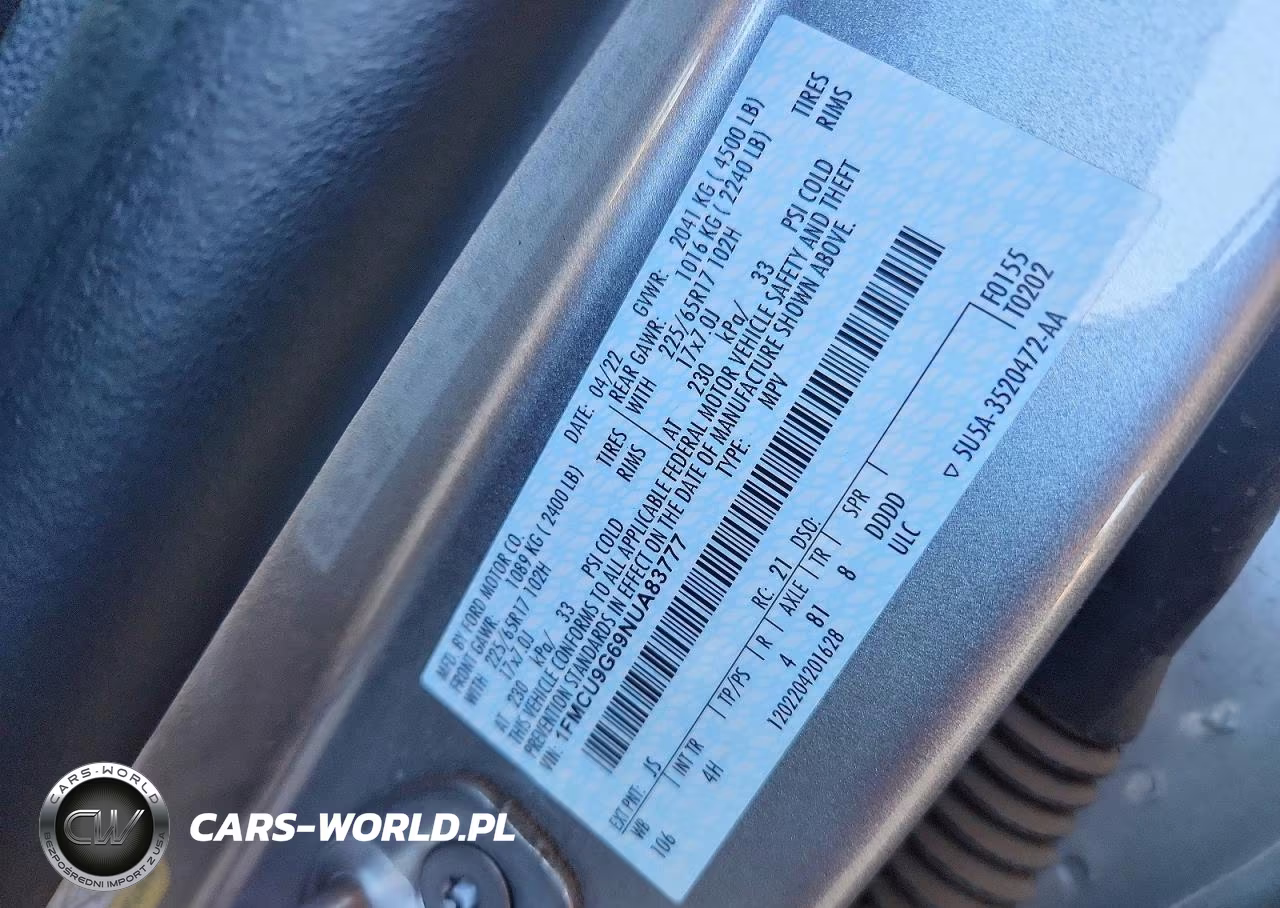 2022 Ford Escape Se VIN:1FMCU9G69NUA83777 - 13