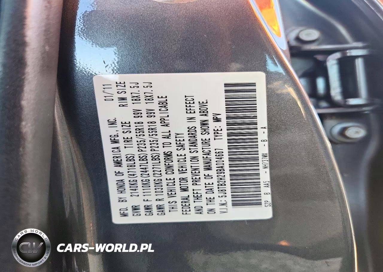 2011 Acura Rdx VIN:5J8TB2H29BA004667 - 13