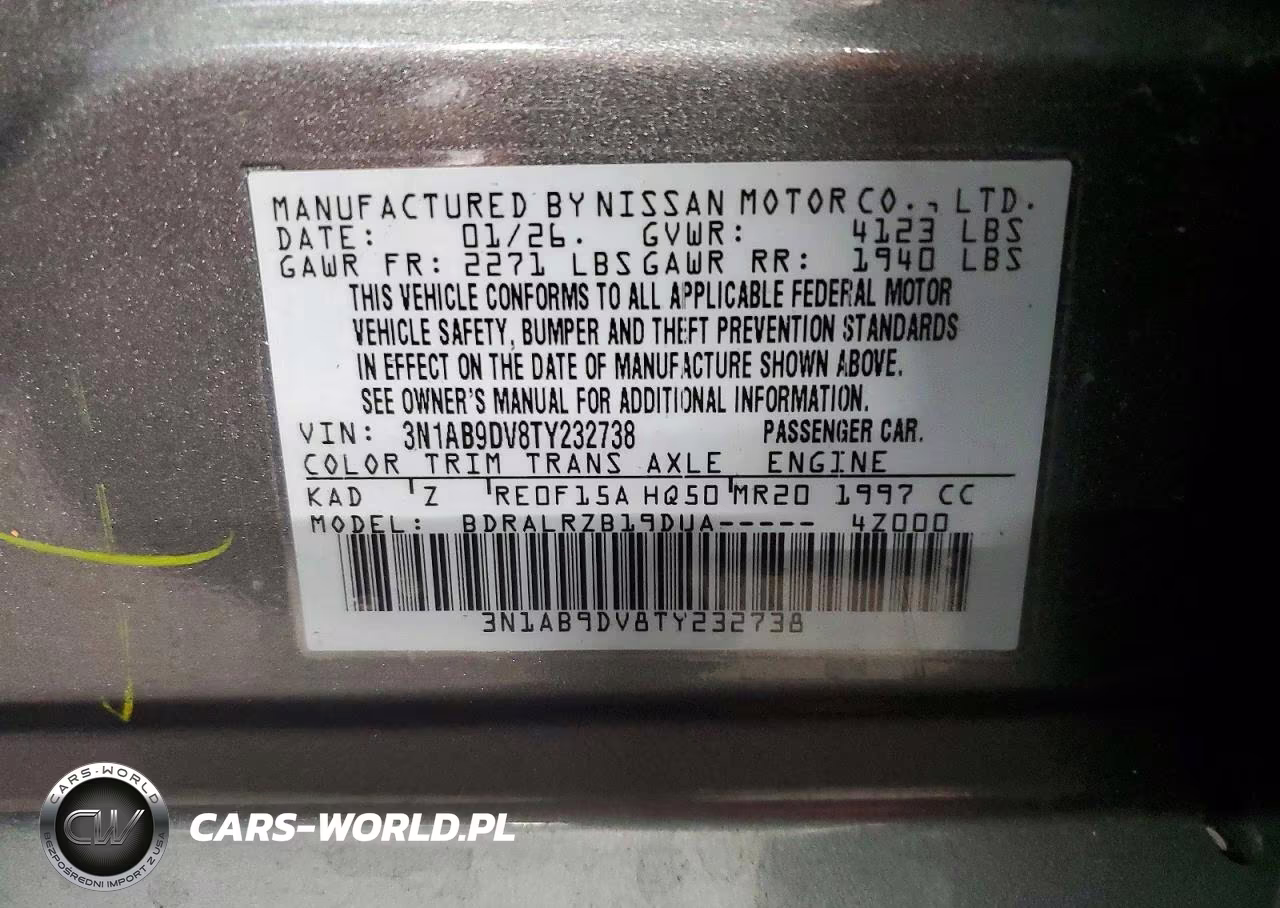 2026 Nissan Sentra Sr VIN:3N1AB9DV8TY232738 - 13