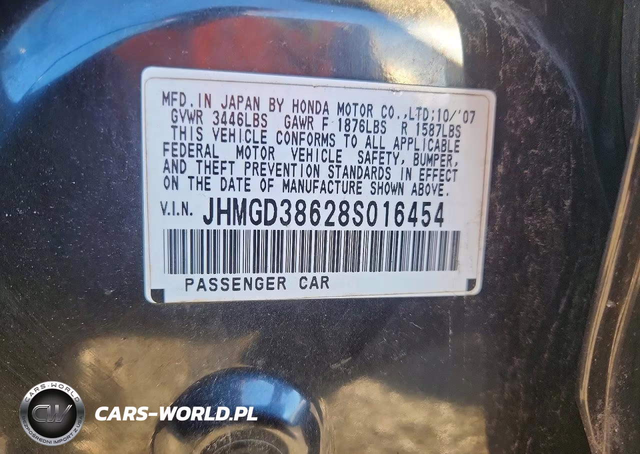 2008 Honda Fit Sport VIN:JHMGD38628S016454 - 12