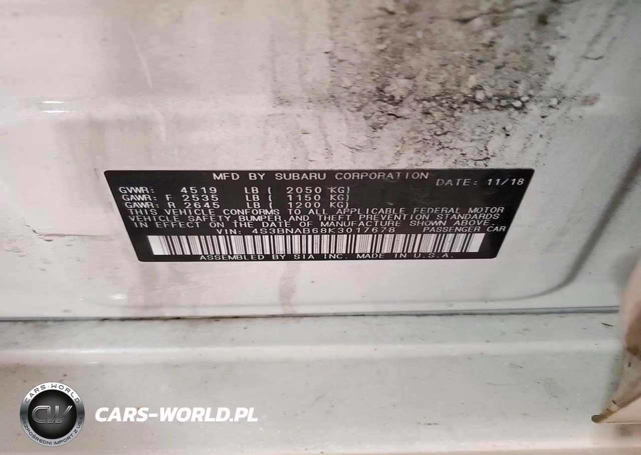 2019 Subaru Legacy 2.5I VIN:4S3BNAB68K3017678 - 13