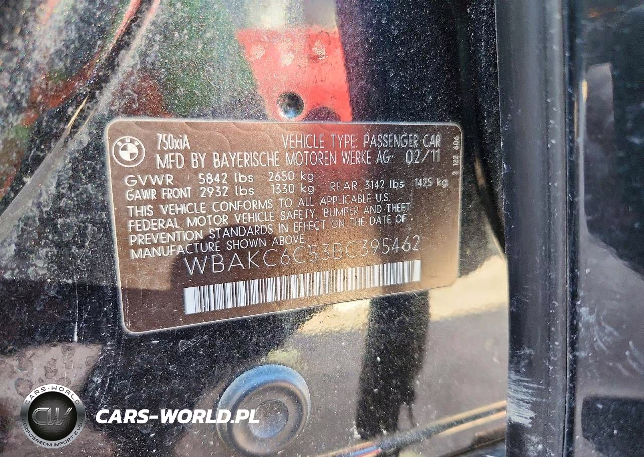 2011 BMW 750 Xi VIN:WBAKC6C53BC395462 - 12