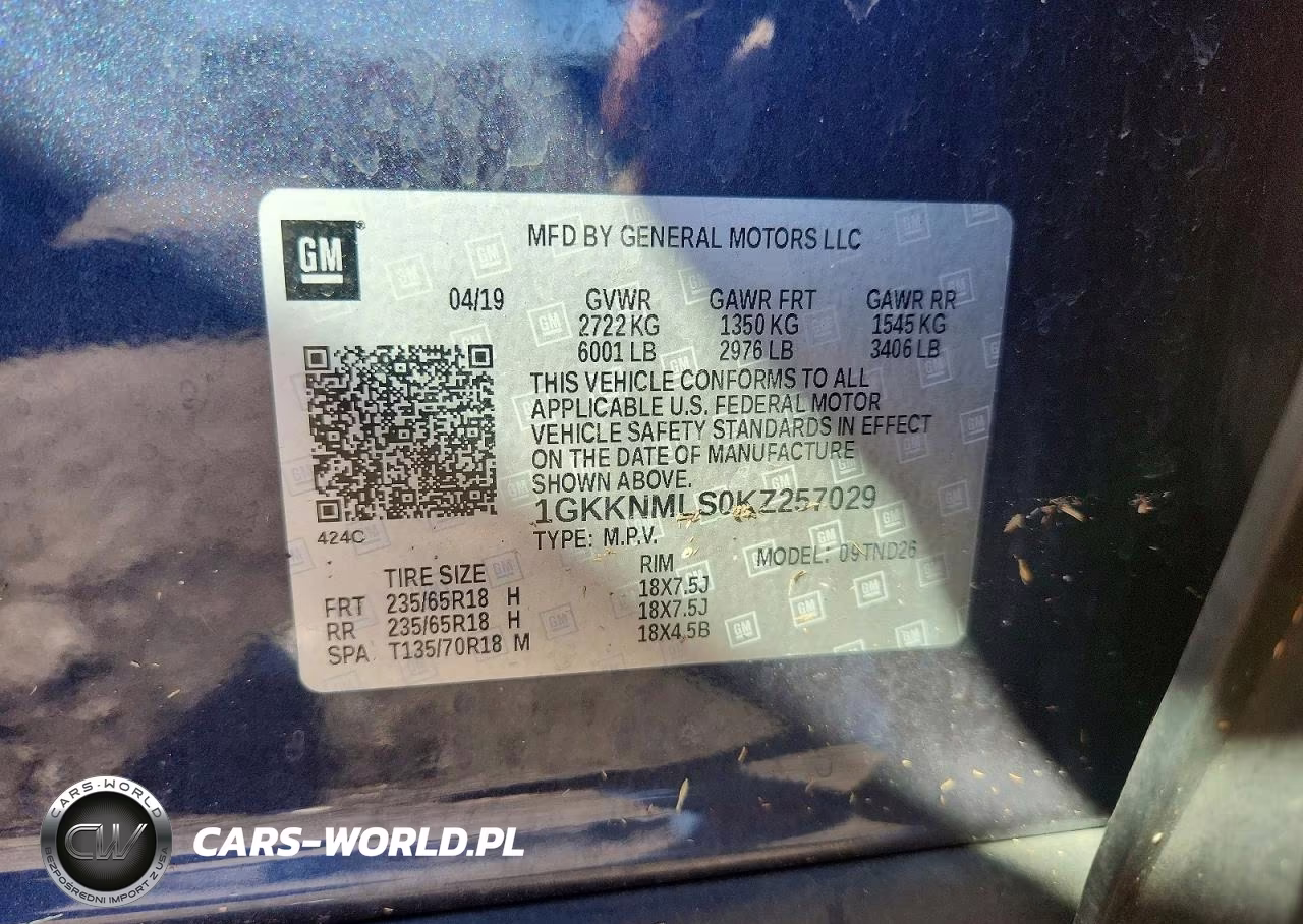 2019 GMC Acadia Slt-1 VIN:1GKKNMLS0KZ257029 - 13