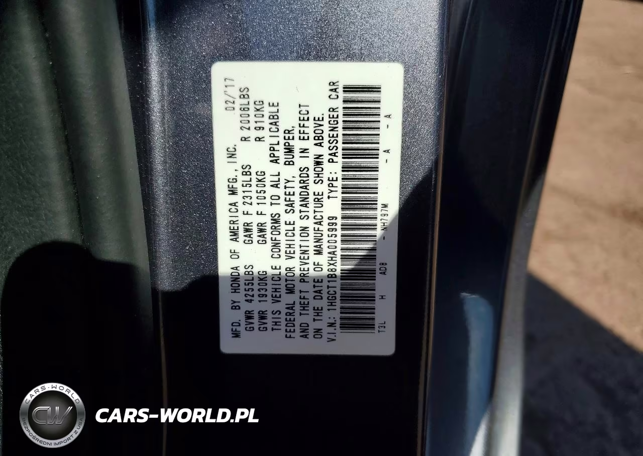 2017 Honda Accord Exl VIN:1HGCT1B8XHA005999 - 12