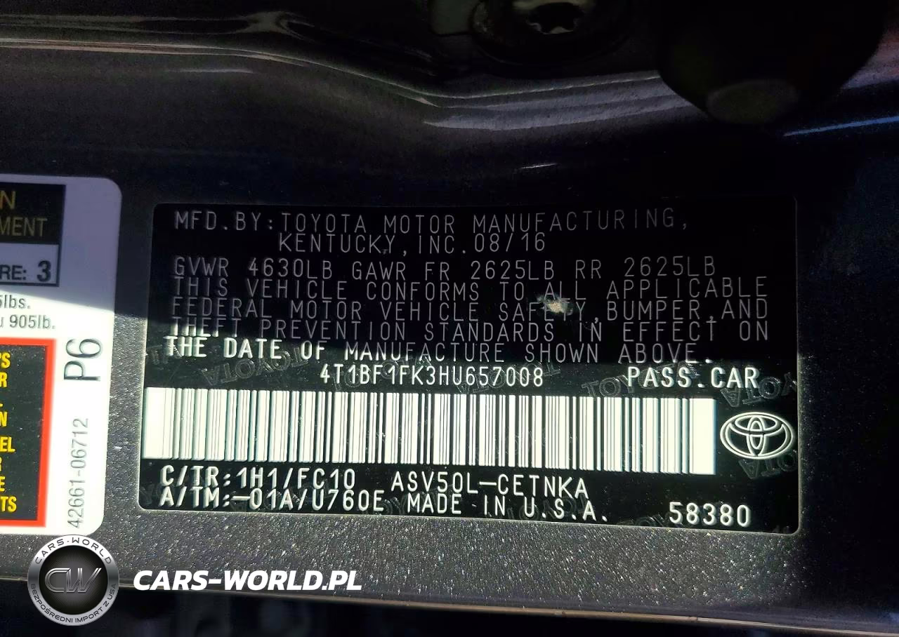 2017 Toyota Camry Le VIN:4T1BF1FK3HU657008 - 12