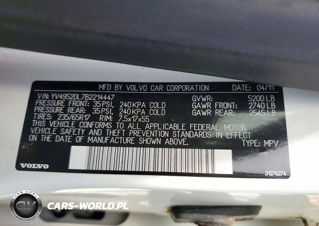 2011 Volvo Xc60 3.2 VIN:YV4952DL7B2214447 - 13