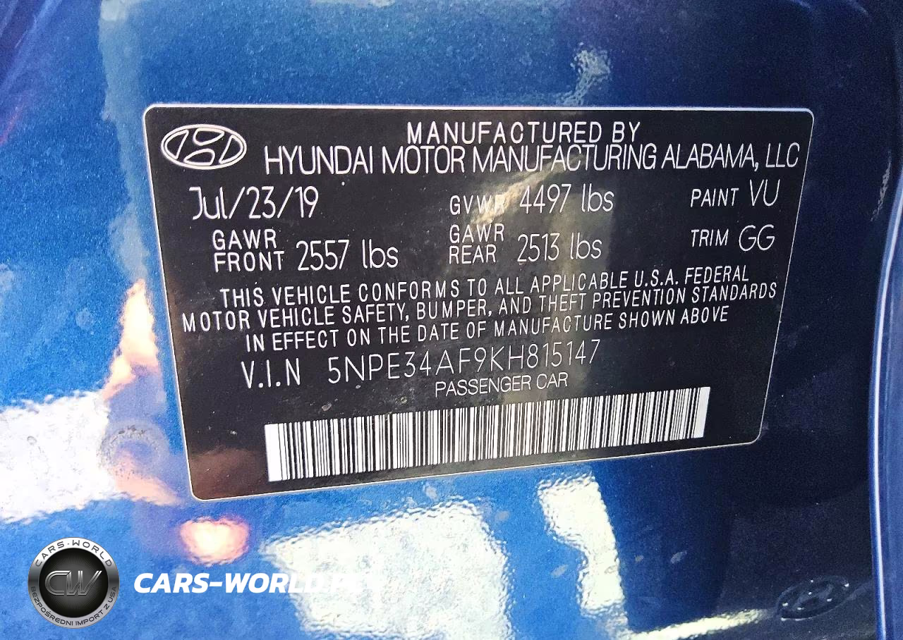 2019 Hyundai Sonata Limited VIN:5NPE34AF9KH815147 - 12