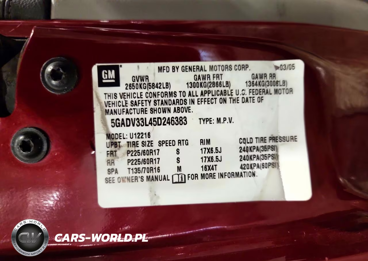 2005 Buick Terraza Cxl VIN:5GADV33L45D246383 - 14