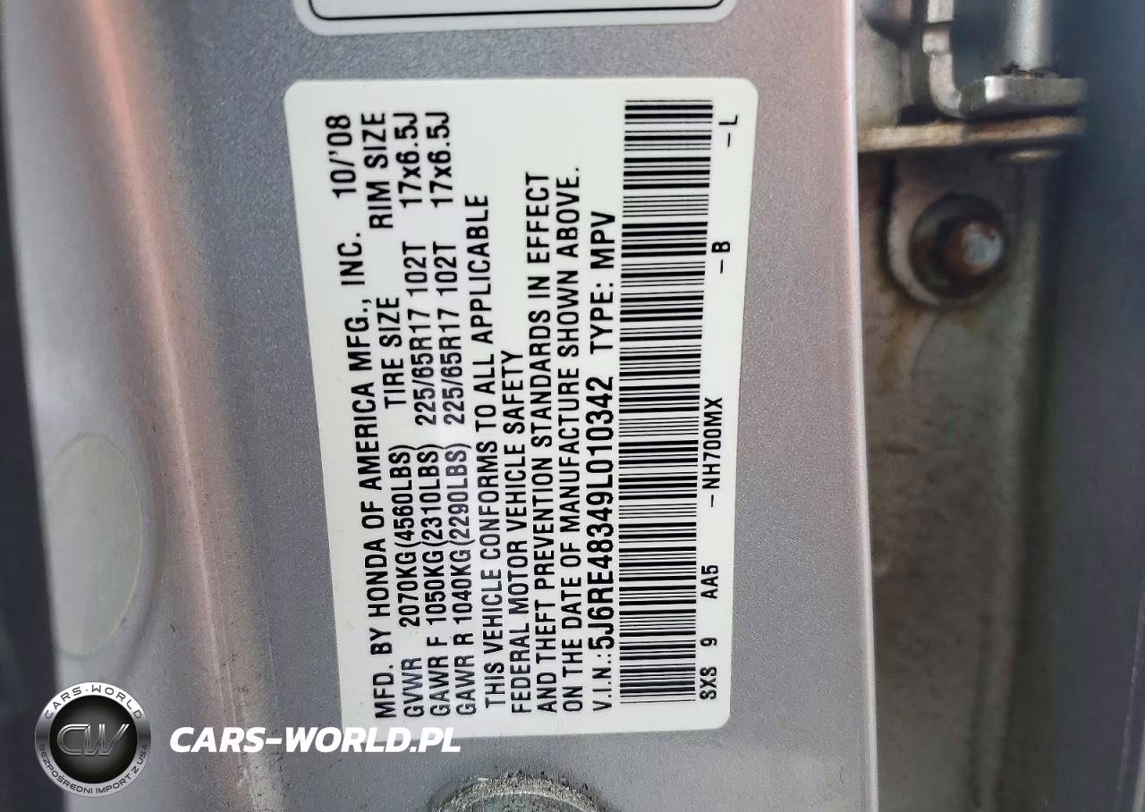 2009 Honda Cr-V Lx VIN:5J6RE48349L010342 - 13