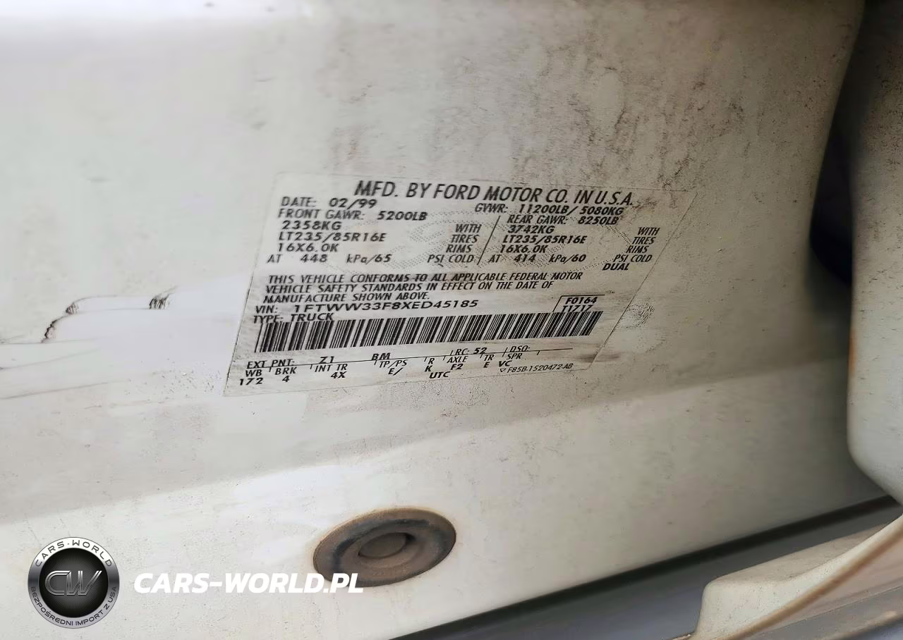 1999 Ford F350 Super Duty VIN:1FTWW33F8XED45185 - 13