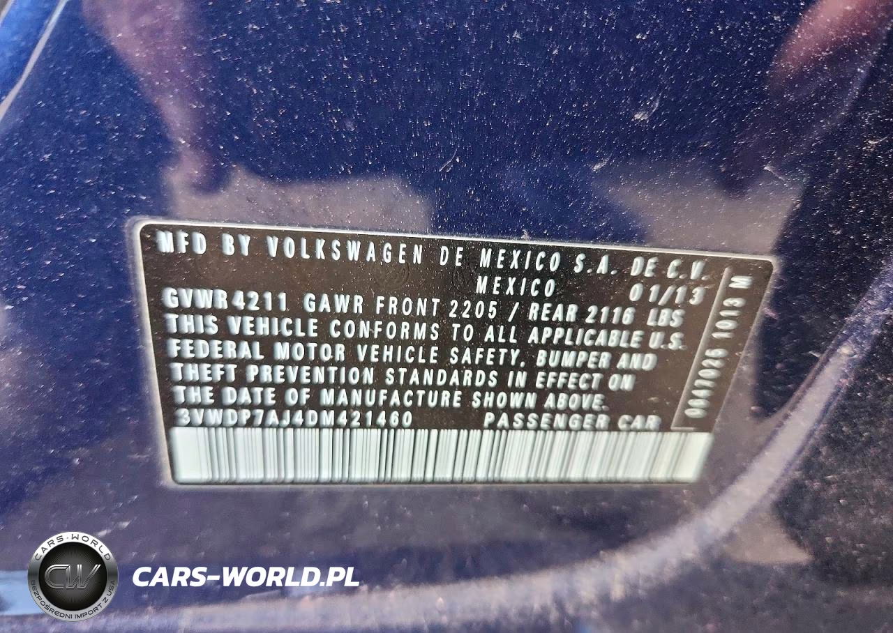 2013 Volkswagen Jetta Se VIN:3VWDP7AJ4DM421460 - 12