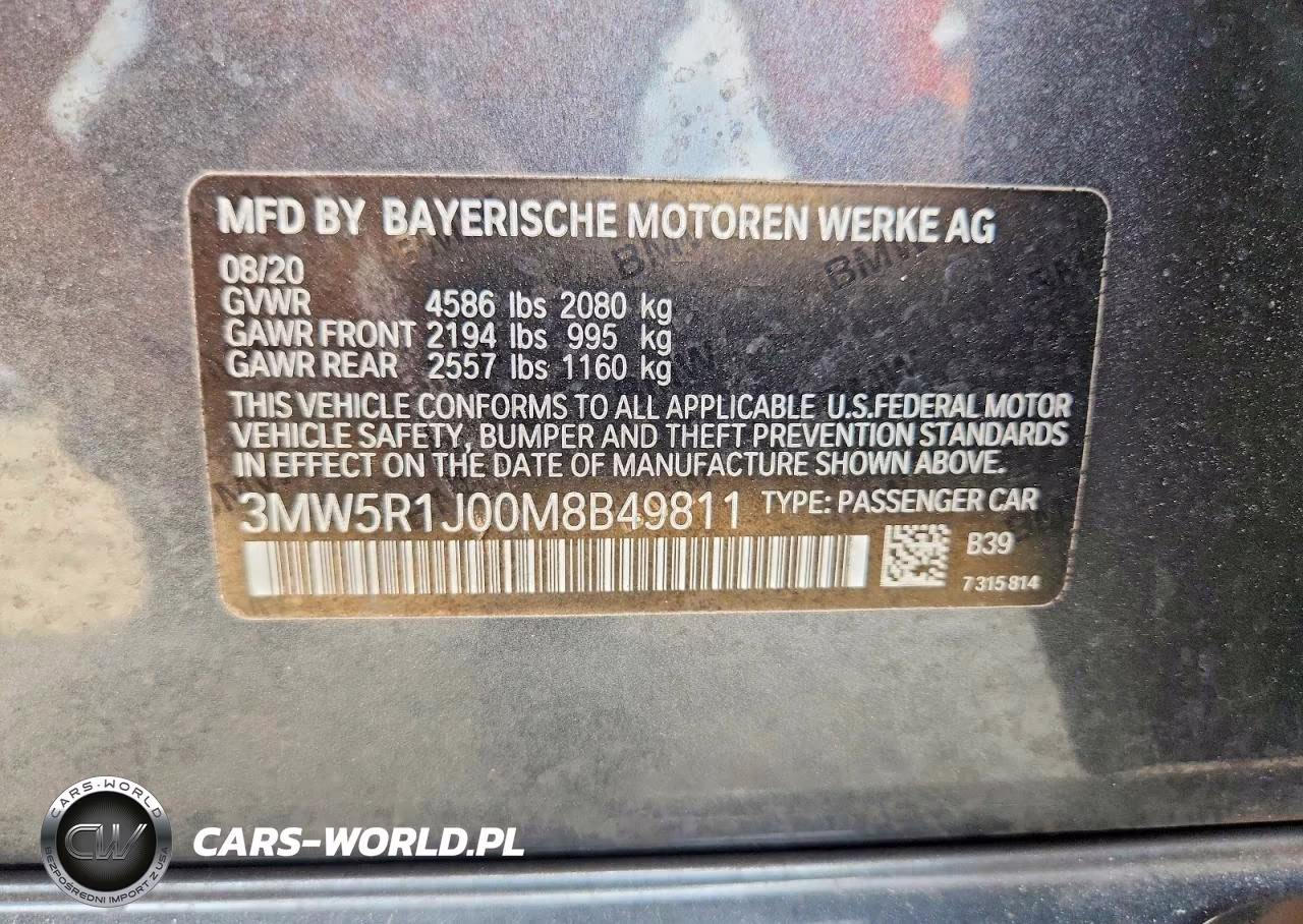 2021 BMW 330I VIN:3MW5R1J00M8B49811 - 12