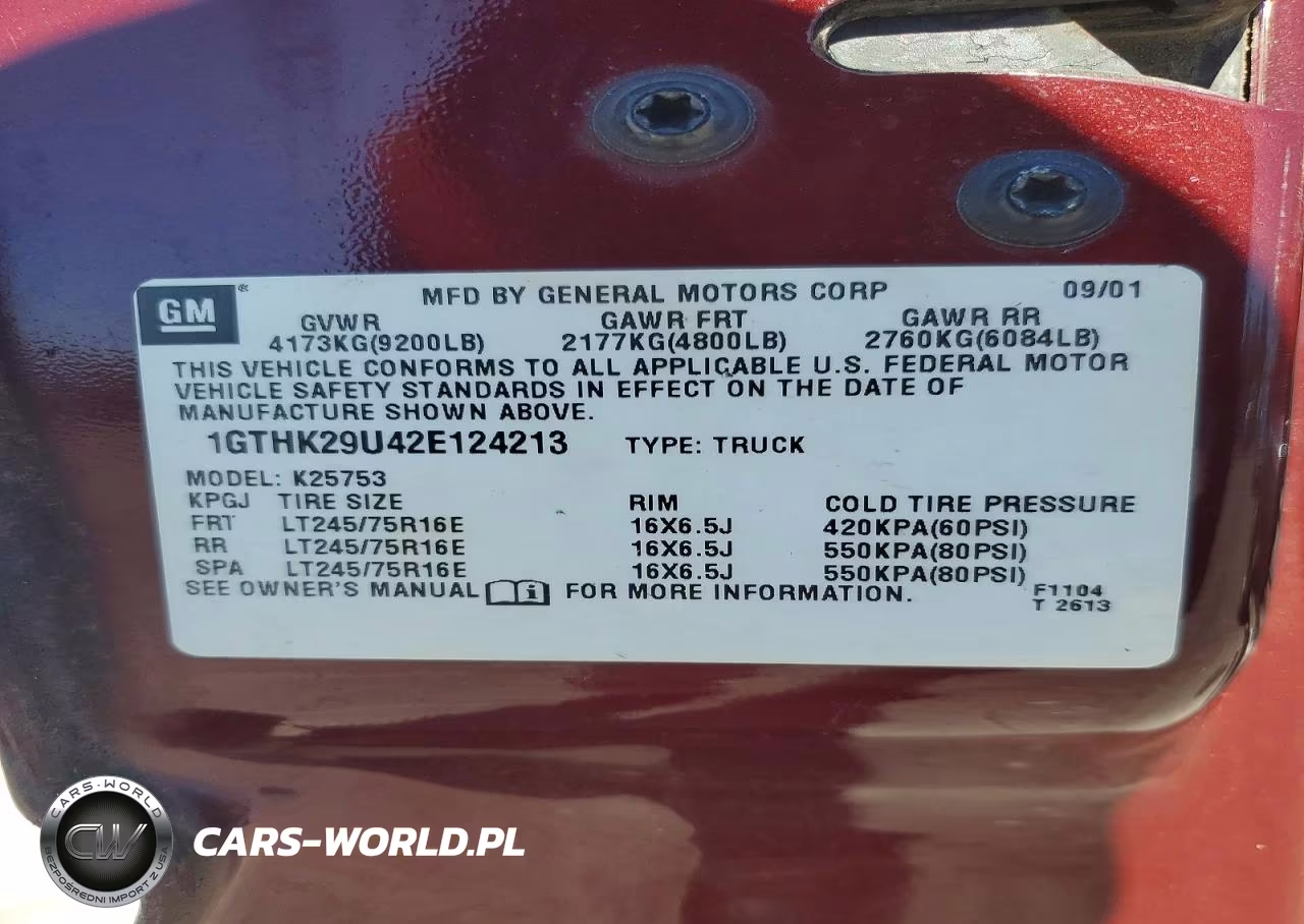 2002 GMC Sierra K2500 Heavy Duty VIN:1GTHK29U42E124213 - 12