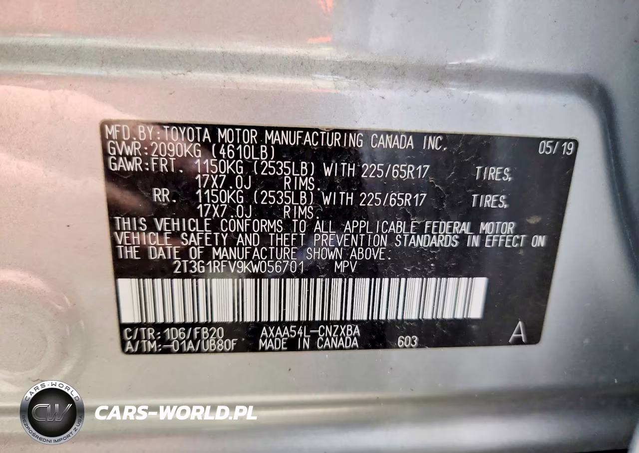 2019 Toyota Rav4 Le VIN:2T3G1RFV9KW056701 - 14