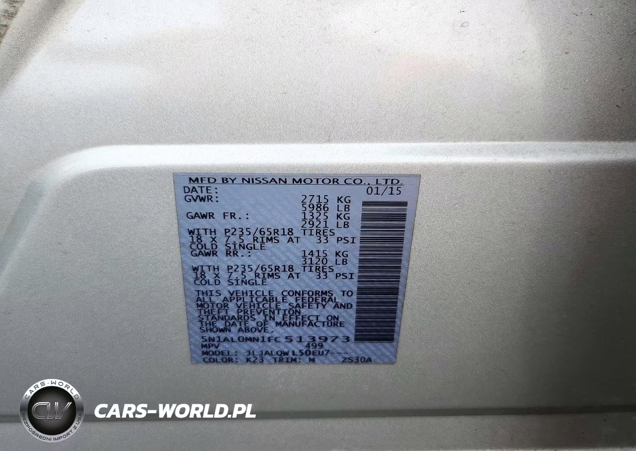 2015 Infiniti Qx60 Base VIN:5N1AL0MN1FC513973 - 13