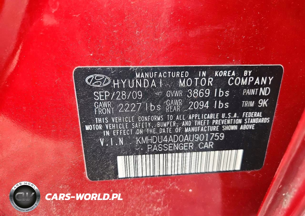 2010 Hyundai Elantra Gls VIN:KMHDU4AD0AU901759 - 12