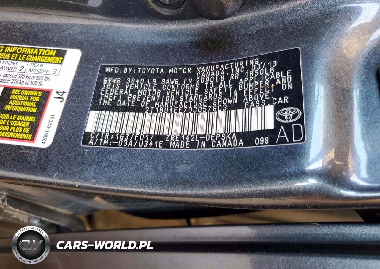 2013 Toyota Corolla S VIN:2T1BU4EE7DC057803 - 13