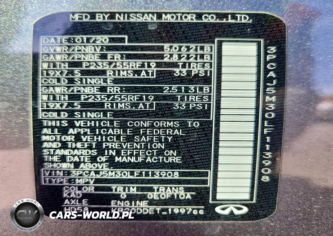 2020 Infiniti Qx50 Essential VIN:3PCAJ5M30LF113908 - 14