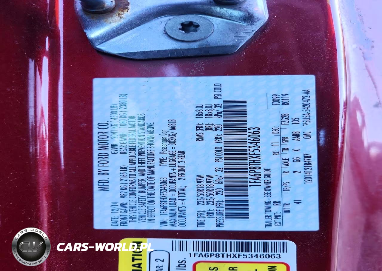 2015 Ford Mustang VIN:1FA6P8THXF5346063 - 12